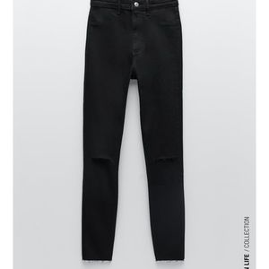 Zara Super Elastic Ripped Hi Rise Jeans